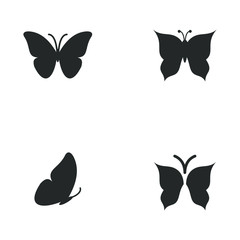 Fototapeta na wymiar butterflies icon template color editable. butterflies symbol vector sign isolated on white background illustration for graphic and web design.