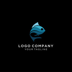 Fish Logo abstract design vector template. Seafood shop store restaurant Logotype concept icon.