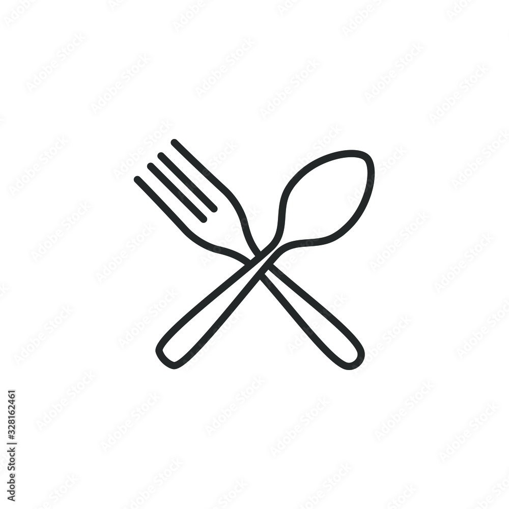 Poster cutlery icon template color editable. cutlery symbol vector sign isolated on white background illust