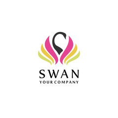 Abstract Swan logo ideas design vector illustration 