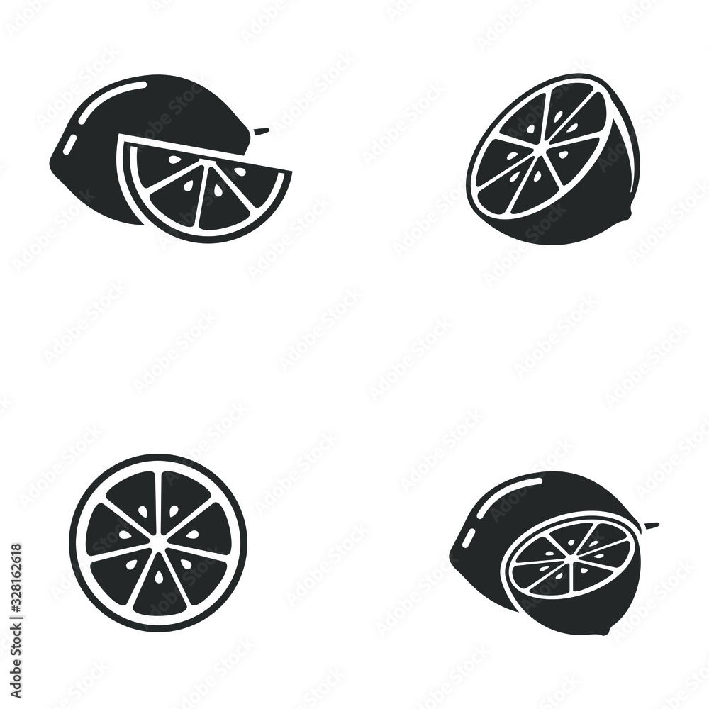 Aufkleber Fresh lemon fruits icon template color editable. lemon fruits symbol vector sign isolated on white background illustration for graphic and web design.