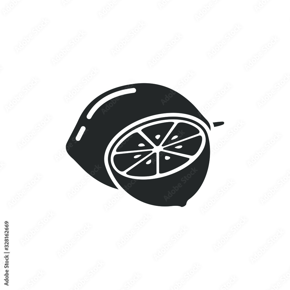 Aufkleber Fresh lemon fruits icon template color editable. lemon fruits symbol vector sign isolated on white background illustration for graphic and web design.