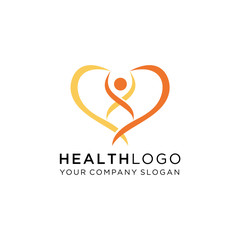 Healthy life vector logo template, Healthy - vector logo template illustration. Man figure on leaves. Ecological and biological product concept sign. Ecology symbol. Human character icon
