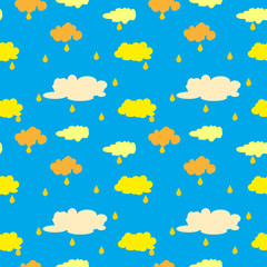 Childish seamless background with clouds.Can be used for wallpaper,fabric, web page background, surface textures.