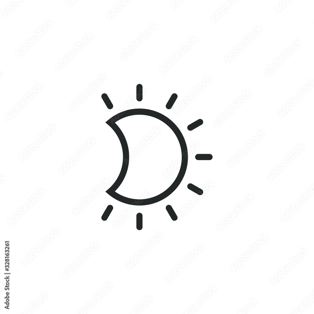 Aufkleber phases of solar and lunar eclipse icon template color editable. sun or moon symbol vector sign isola