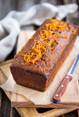 Delicious homemade orange and poppy seeds loaf cake