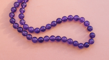 Natural gemstone ,  amethyst stone accessorize close up, boho details 