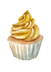 Watercolor cupcake