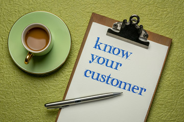 know your customer - note on clipboard