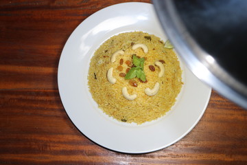 open tasty rice plate 