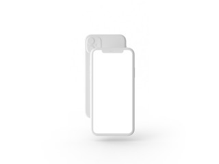 Smartphones in perspective - mockup front side with white screen