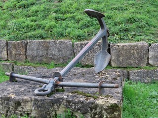 Old anchor ashore