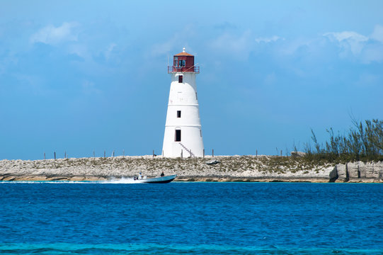 Paradise Island Lighthouse in Nassau Harbour