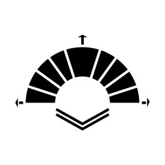 Moving around black icon, concept illustration, vector flat symbol, glyph sign.