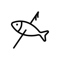 Fish hunting icon vector. Thin line sign. Isolated contour symbol illustration