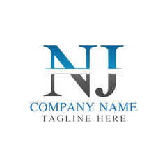 Initial Monogram Letter NJ Logo Design Vector Template. NJ Letter Logo Design