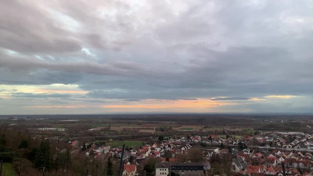 sunset over city germany hessentimelapse background