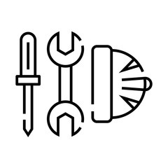 Tools line icon, concept sign, outline vector illustration, linear symbol.