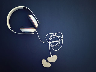 Listen to your heart. Connector included with heart. Love. Perfect sound. Listen music for motivation. Flat layout