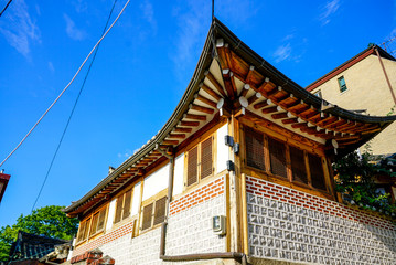 The roof of a traditional Korean house, hanok.