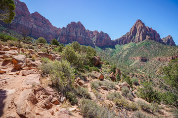 hiking the watchman trail in zion national park, usa