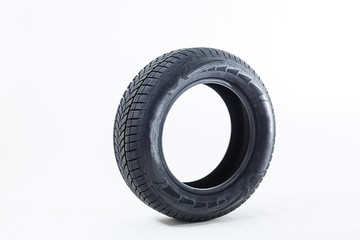 Car tire isolated on white background.