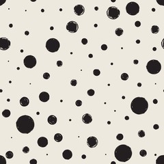 Seamless pattern with hand painted ink circles