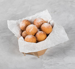 Deep-fried сottage cheese balls with powdered sugar 