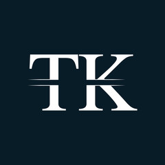 Initial Letter TK Logo Design Vector Template. Linked Typography TK Letter Logo Design