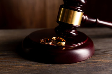 Law and judgement concept. Wooden gavel as a legal auction simbol