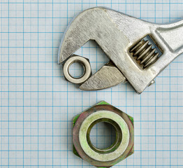 Technical subject is on the background millimeter paper