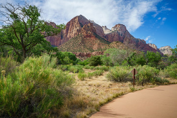 the watchman from parus trail in zion national park, usa