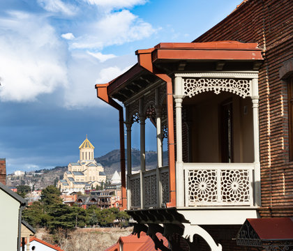 View from the balcony of the Armenian Church of St. George. Old Tbilisi. Georgia. Surb Gevorg.