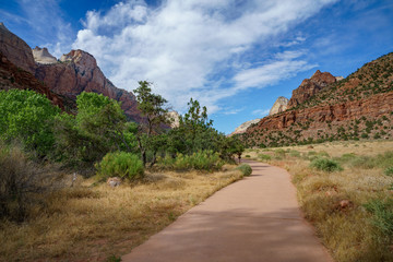 the watchman from parus trail in zion national park, usa