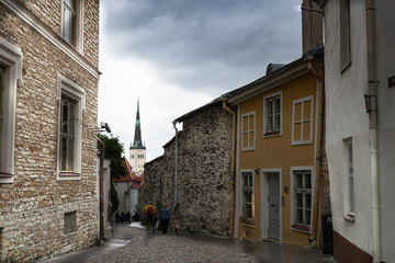 Fototapeta na wymiar Narrow streets of old Tallinn. Estonia.