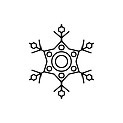 Snowflake icon. Simple line, outline vector flake of snow icons for ui and ux, website or mobile application