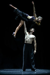 ballroom couple dancing isolated on black background
