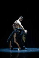 ballroom couple dancing isolated on black background