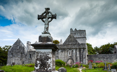 Old cemetary on the grounds of Muckross Abbey in Killarney national park