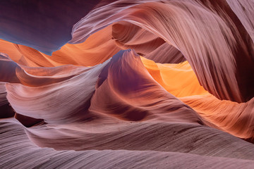 Antelope Canyon in Arizona near Page - background art and travel concept
