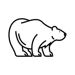 White bear line icon, concept sign, outline vector illustration, linear symbol.