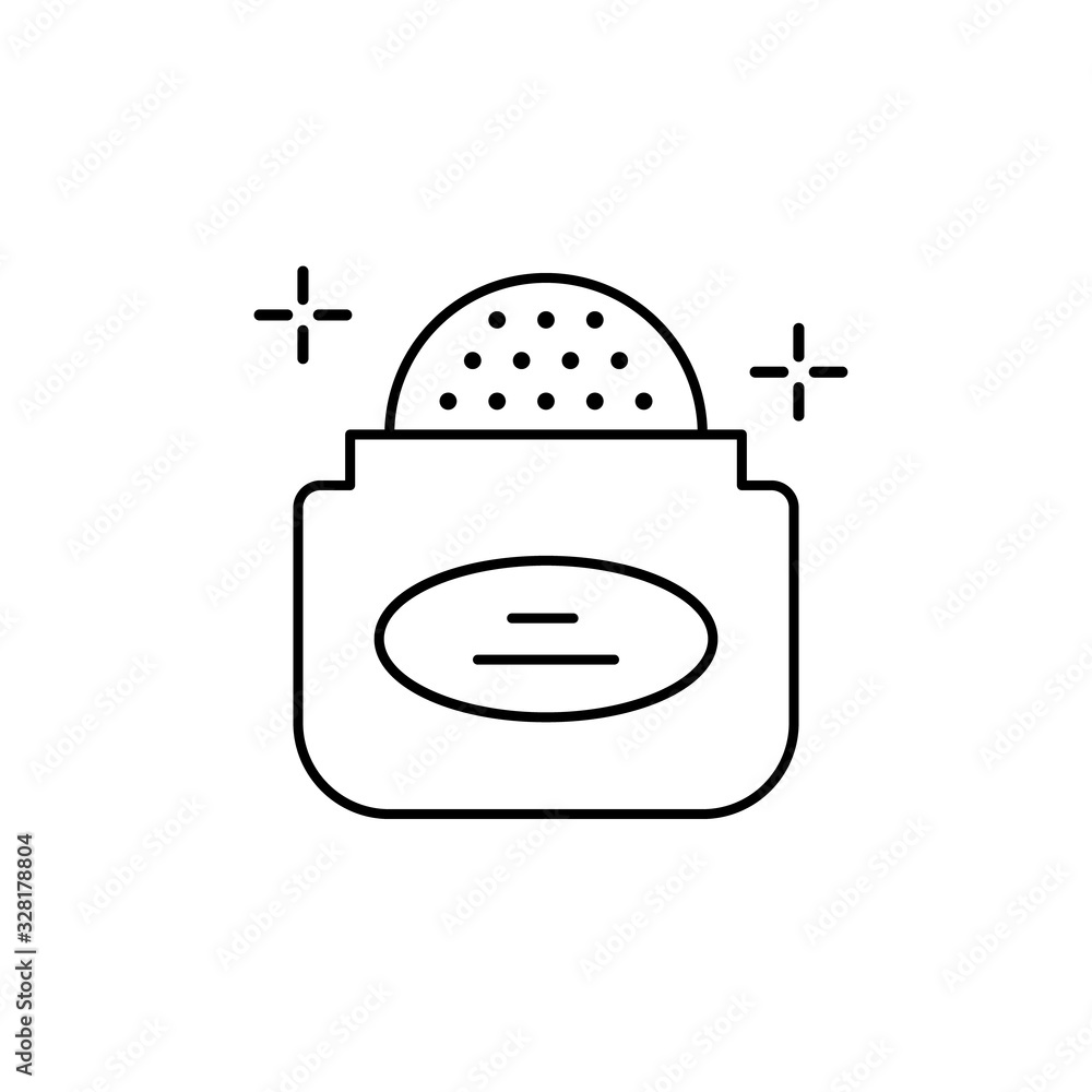 Poster antiperspirant icon. simple line, outline vector elements of beauty salon things for ui and ux, webs