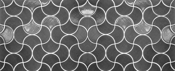 Retro vintage gray  Fish scale tiles texture background banner panorama
