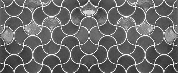 Retro vintage gray  Fish scale tiles texture background banner panorama © Corri Seizinger