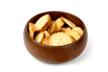 Bruschette chips, sliced grilled bread, beer snacks