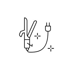 Hair iron, curly icon. Simple line, outline vector elements of beauty salon things for ui and ux, website or mobile application