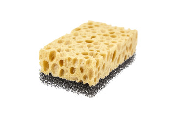 Household dishwashing sponge from reticulated foam isolated