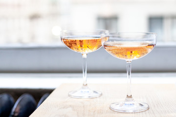 Rosé Champagne Glasses Reflection