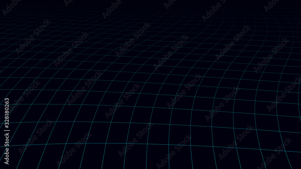 Poster vector curved perspective grid. detailed lines forming an abstract background