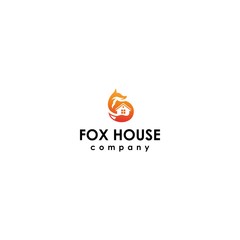 Fox House Vector Logo Design Template